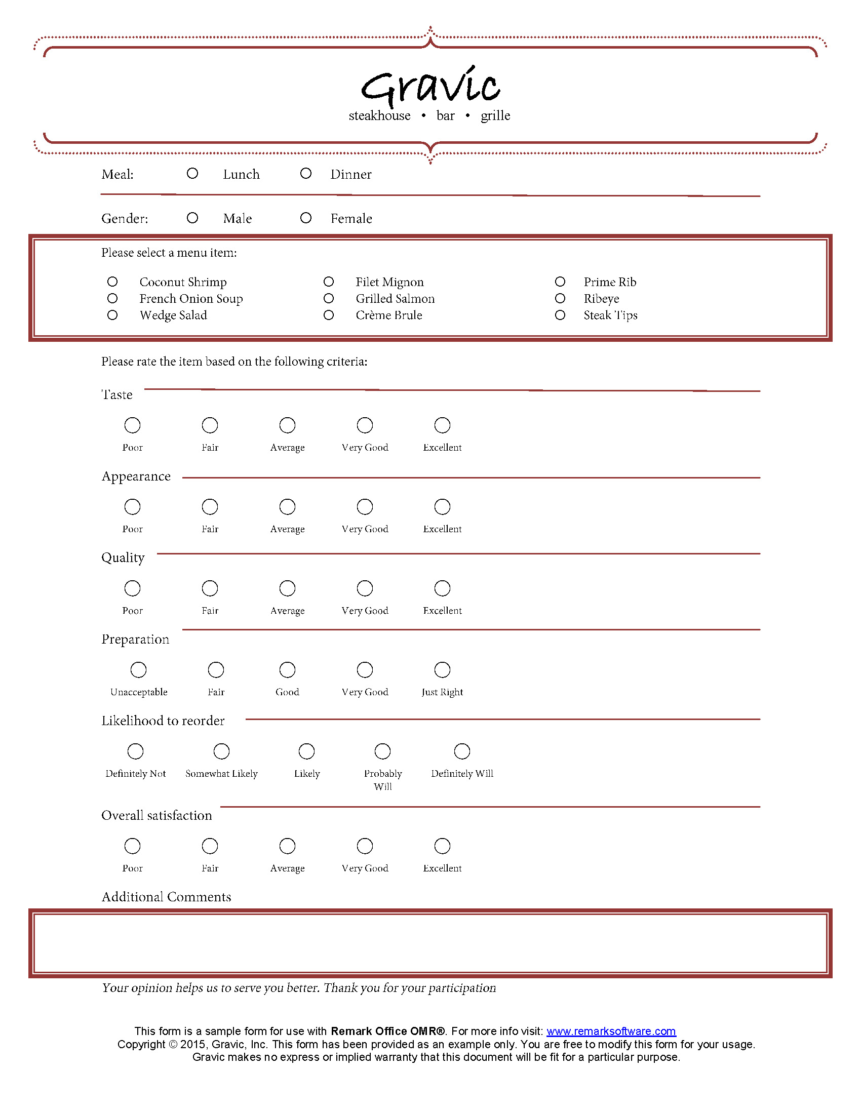 Image Gallery Restaurant Surveys