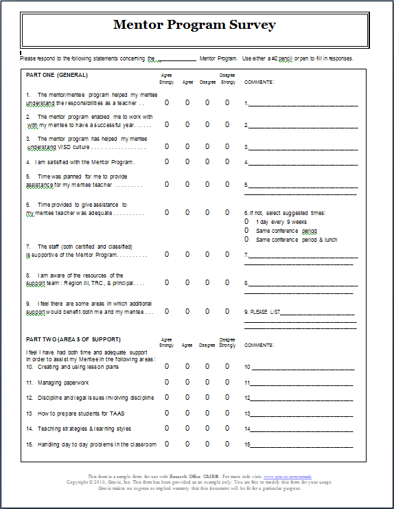 questionnaire template word