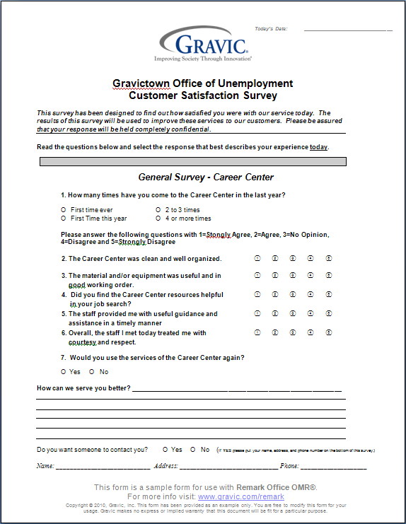 Office Of Unemployment Customer Satisfaction Survey · Remark Software