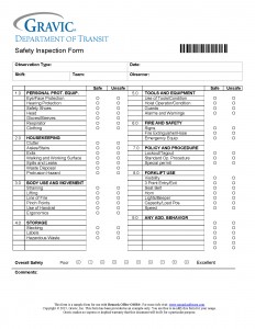 Safety Inspection Form for Remark Office OMR