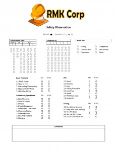 Safety observation form