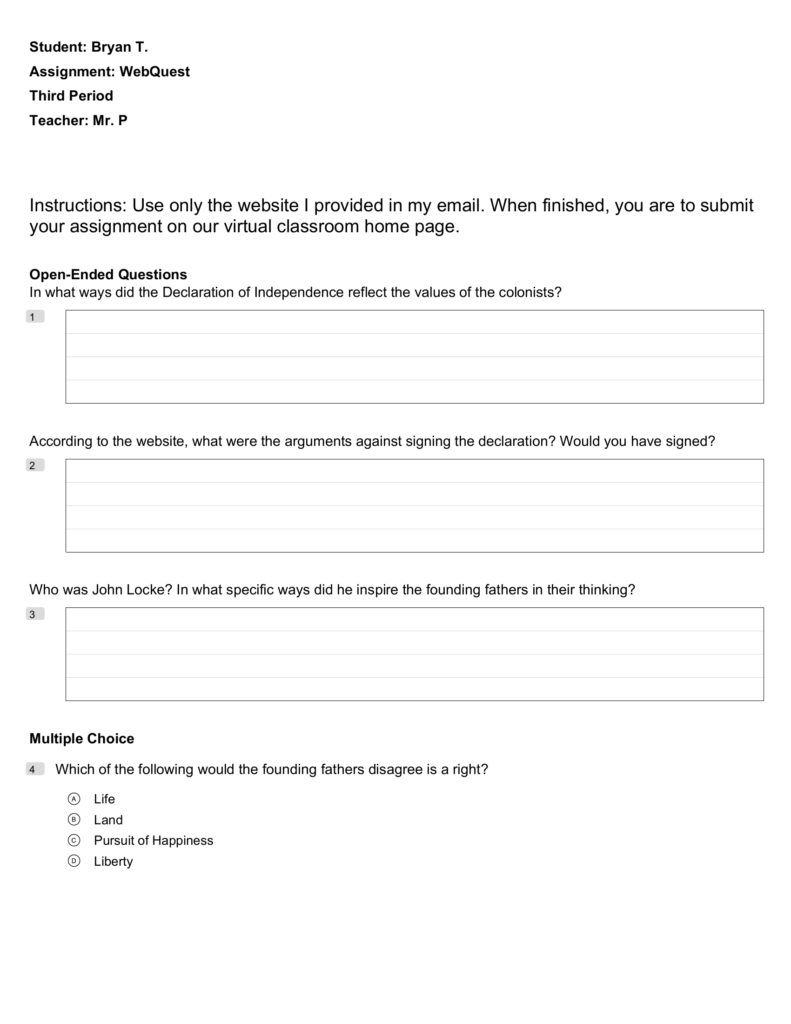 Remark Test Grading Cloud WebQuest